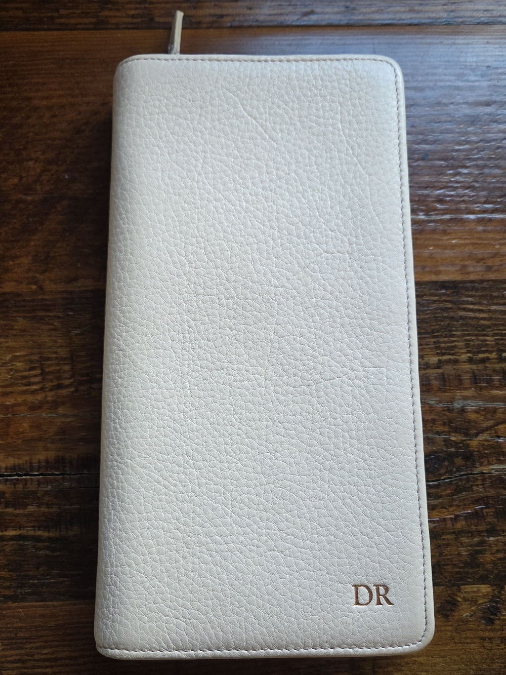 Leatherology Passport Zipper Pouch Light Pink With Rose Gold Initials